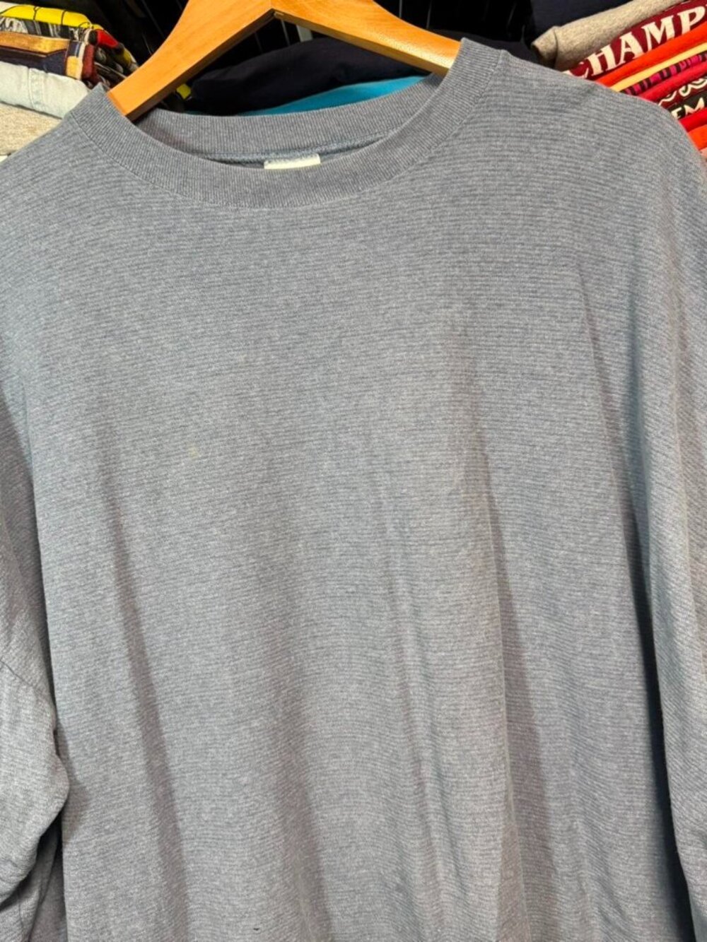 Vintage Anchor blue baggy blue micro stripe t shirt